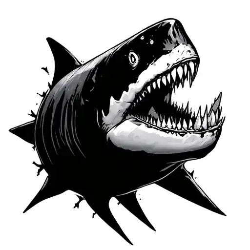 Shark Jaws Knee tattoo design idea