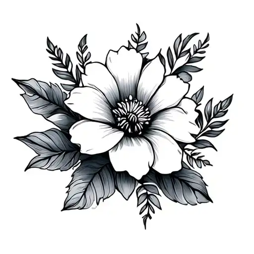 floral tatoo with white backrounds tattoo design idea