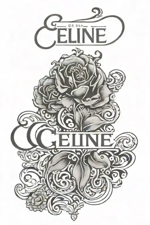 Celine name tattoo design idea
