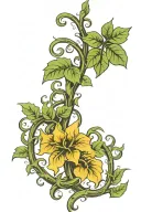 climbing ivy vines tendrils tattoo design idea