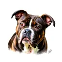 Staffordshire bull terrier tattoo design idea