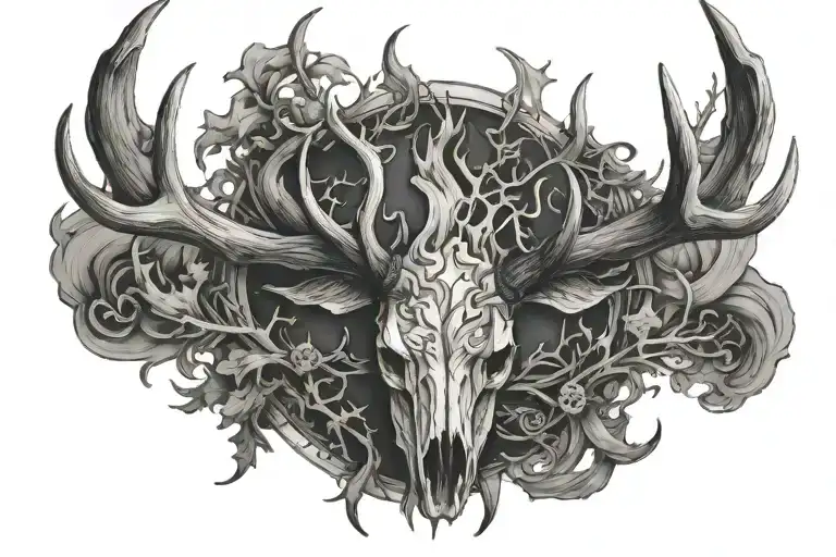 antler tattoo design idea