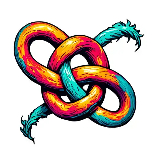 witch's knot with semi colon tattoo design idea