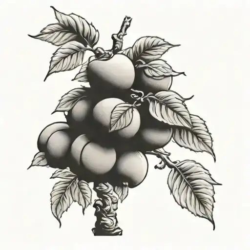 peach tree tattoo design idea