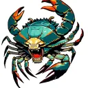 Lion crab tearing off its own tattoo design idea
