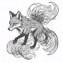 Fox nine tail tattoo design idea