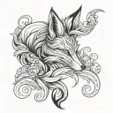 Fox nine tail tattoo design idea