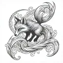 Fox nine tail tattoo design idea