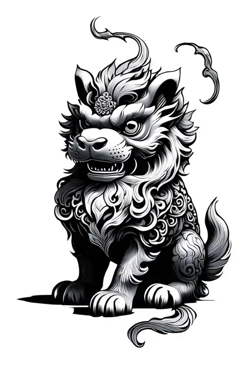 Chinese Foo Dog tattoo design idea