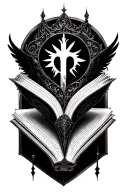 bookish tatto incorprating stuff from throne of glass, fourth wing, acotar, harry potter tattoo design idea