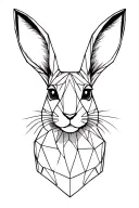 hare polygon tattoo design idea