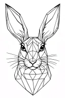 hare polygon tattoo design idea