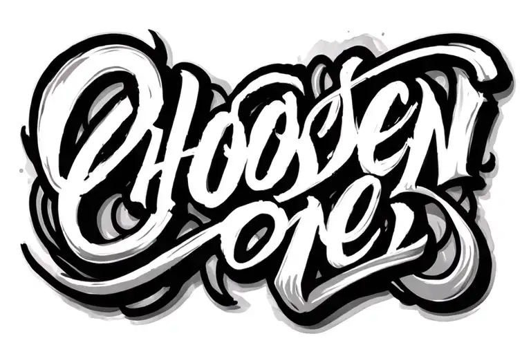 chosen one caligraphy tattoo design idea