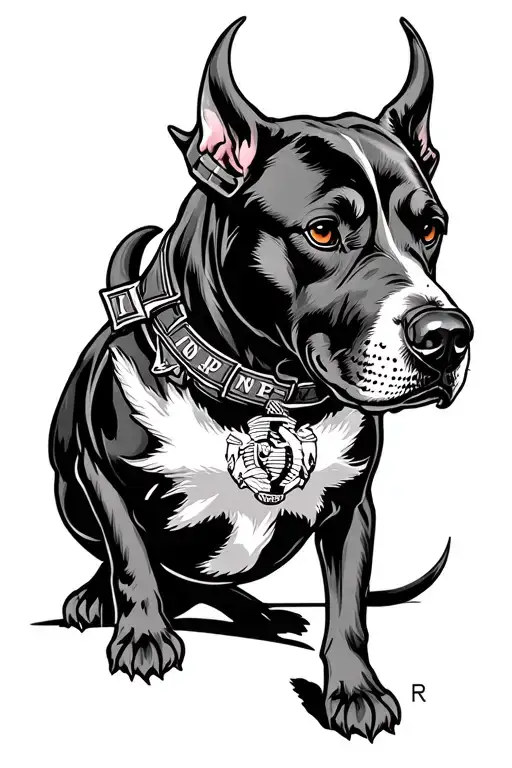 USMC devil dog cross tattoo design idea