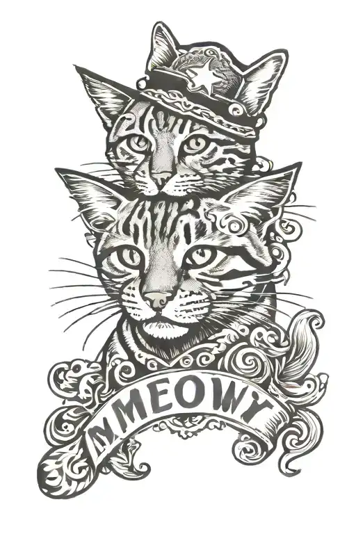 Meow tattoo design idea