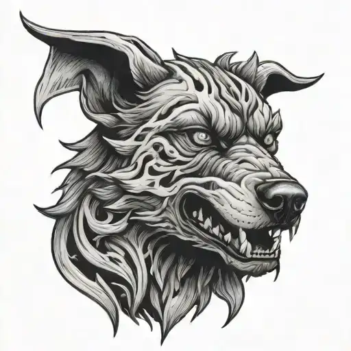 hell hound  tattoo design idea