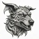 hell hound  tattoo design idea