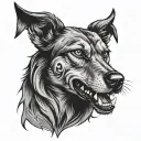 hell hound  tattoo design idea