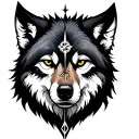 nordic wolf nordic compass  tattoo design idea