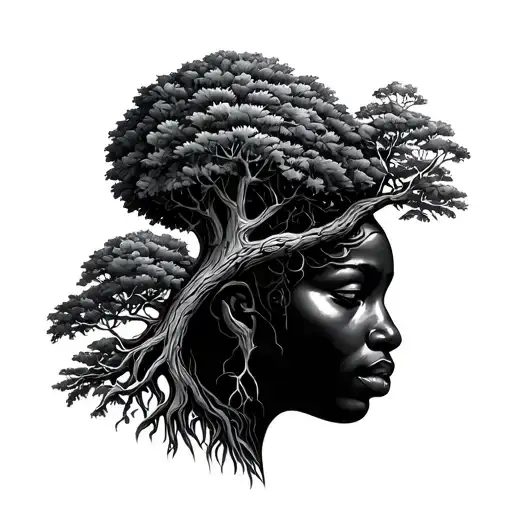 african tree of life and griot tattoo design idea