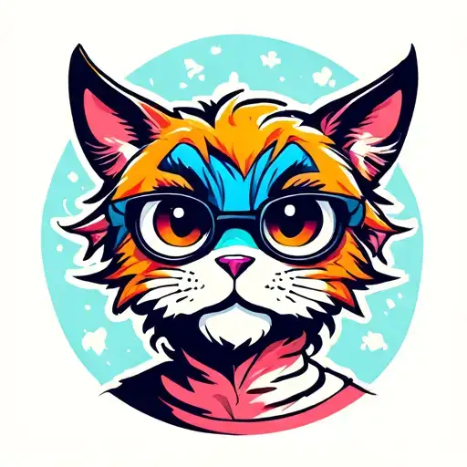 cartoon character from 90s colorful tattoo design idea