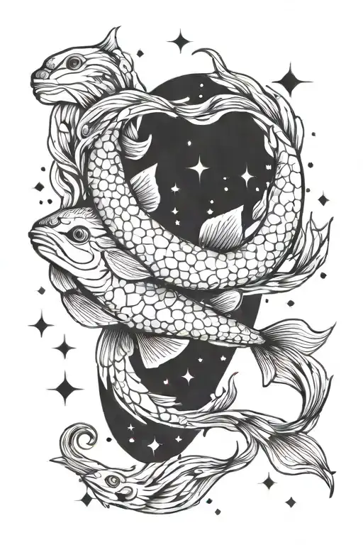 Pisces constellation tattoo design idea