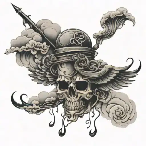 shadows and dust cloud tattoo design idea