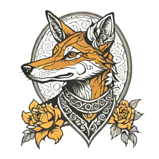 Ethiopian wolf tattoo design idea