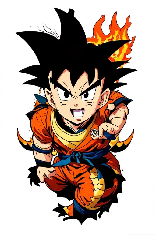 neo traditional dragon ball baby shenron goku spiritbomb tattoo design idea