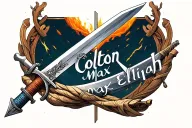 "Colton Max Elijah " sword wrapped tattoo design idea