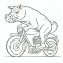 Hog riding a motorcycle tattoo design idea