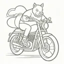 Hog riding a motorcycle tattoo design idea