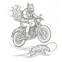 Hog riding a motorcycle tattoo design idea