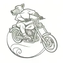 Hog riding a motorcycle tattoo design idea