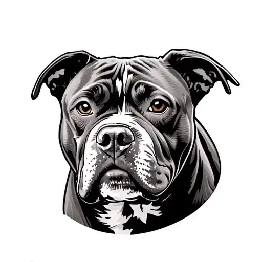 pit bull in American traditional style tattoo tattoo design idea