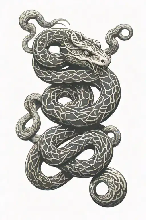 Celtic snake wrapped tattoo design idea
