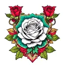 heraldic rose tattoo design idea