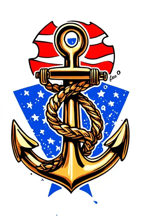 anchor intertwined tattoo design idea