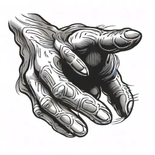 hand and paw tattoo design idea
