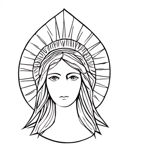 lady of Guadalupe head and shoulders  tattoo design idea