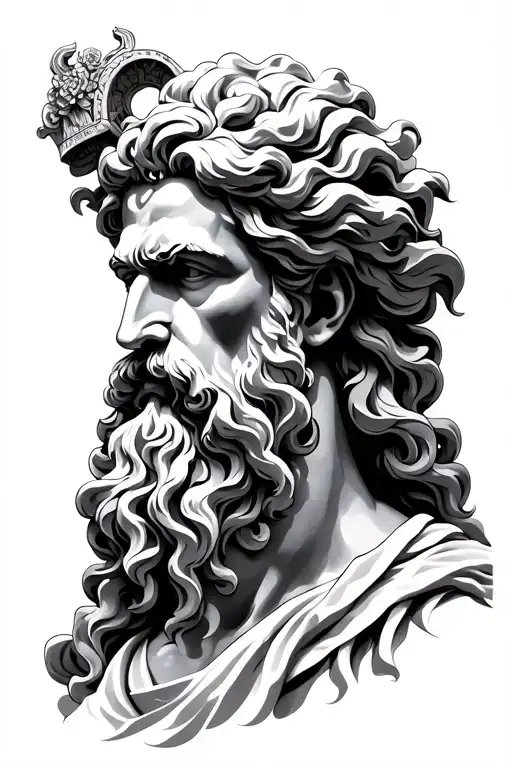 Greek god Zeus tattoo design idea