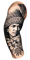 Western Samoa theme sleeve tattoo design idea