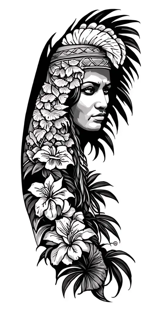 Western Samoa theme sleeve tattoo design idea