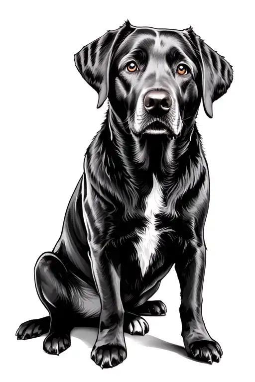 Labrador sitting tattoo design idea