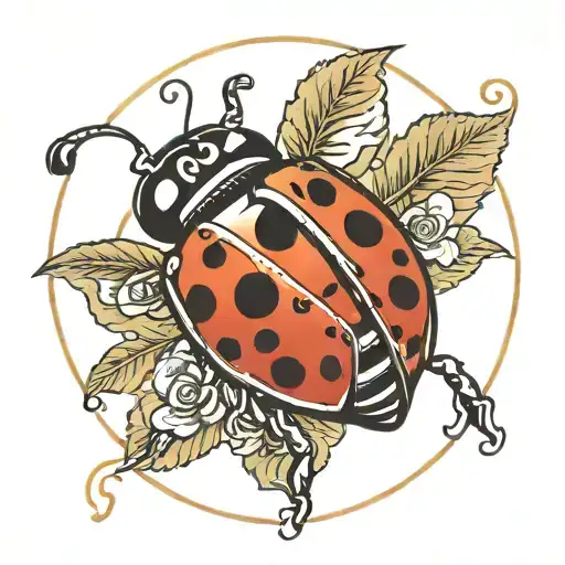 lady bug on sugar skull tattoo design idea