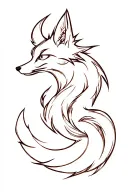 nine tailed fox tattoo design idea