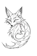 nine tailed fox tattoo design idea