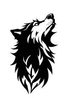 wolf howling tattoo design idea