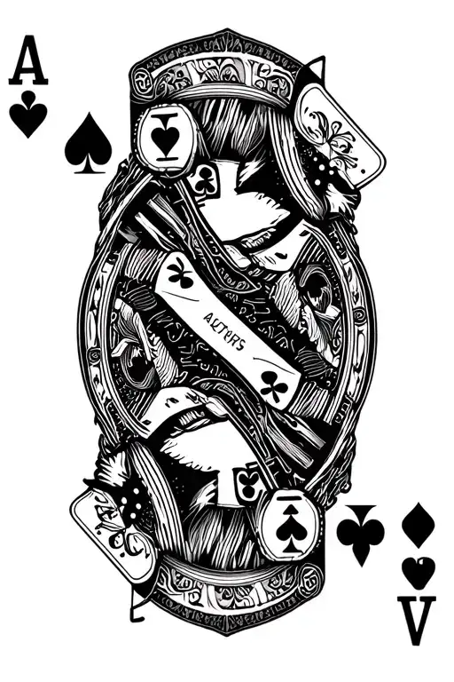deck of cards being shuffled tattoo design idea