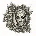 blank face mirror tattoo design idea